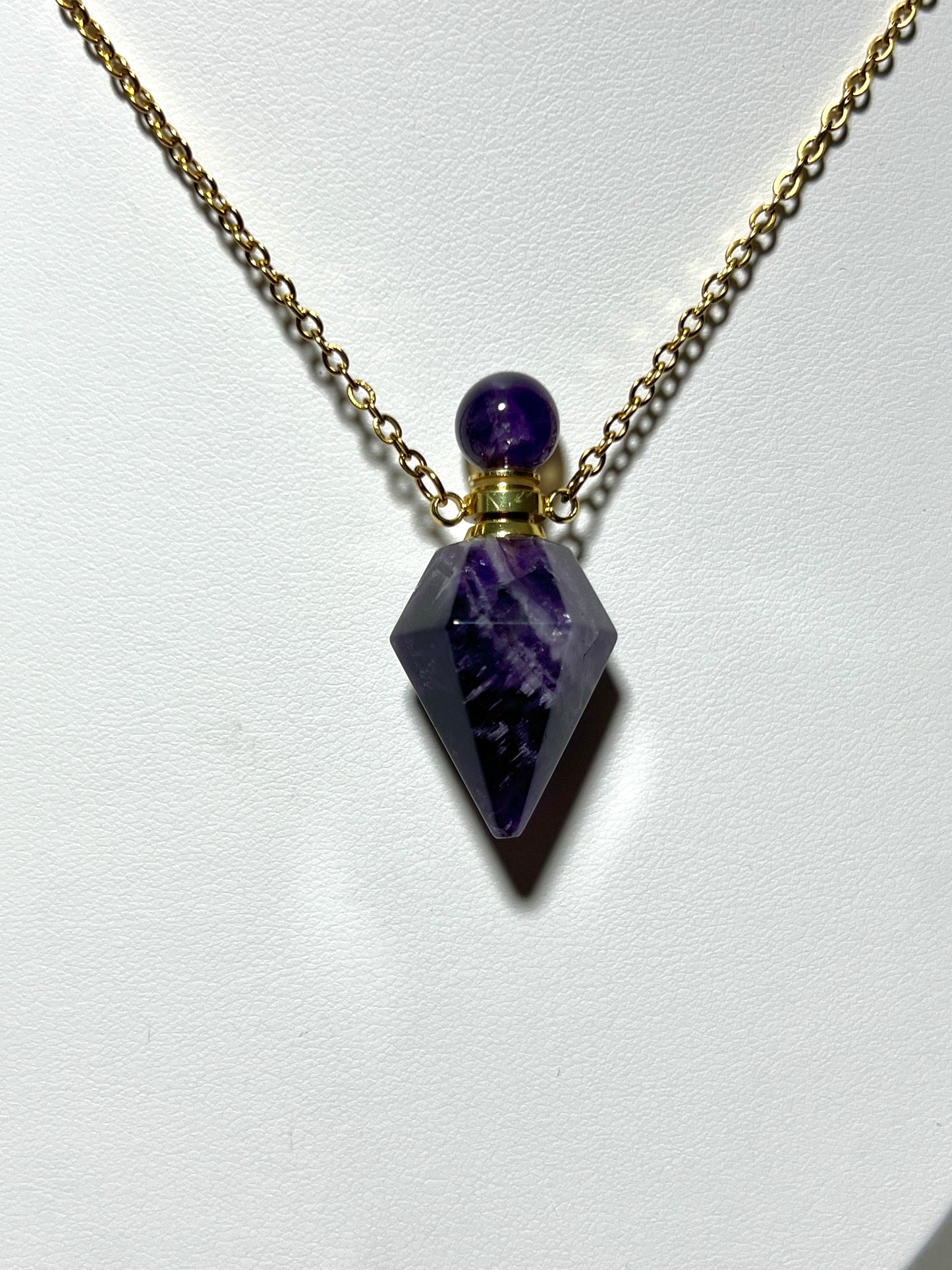 Amethyst - Perfume Bottle Necklace