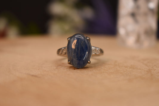 Blue Kyanite Natural Gemstone Ring