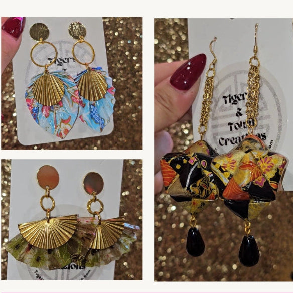 Origami Earrings (Handmade)