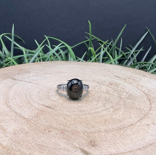 Hypersthene Gemstone Ring