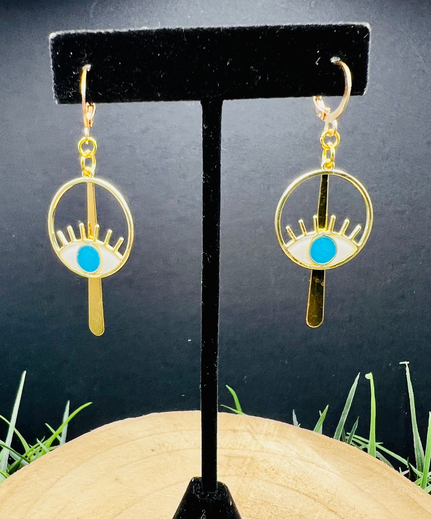 Gold Evil Eye Earrings