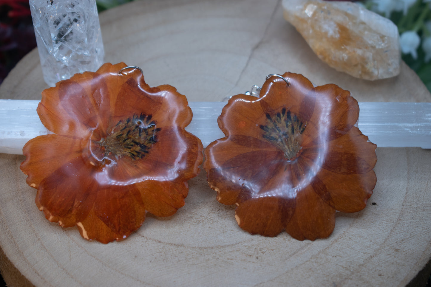 Large Pressed Flower Earrings