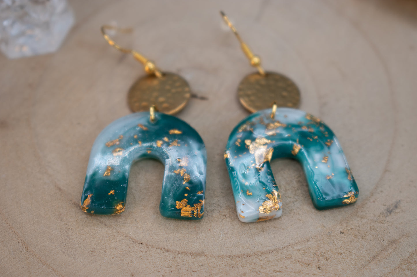 Spilling Waves with Gold Flakes Earrings