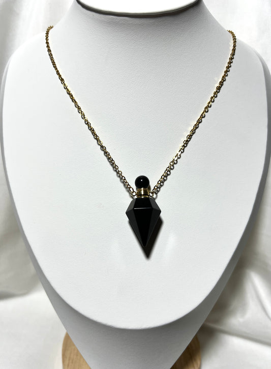 Onyx - Perfume Bottle Necklace