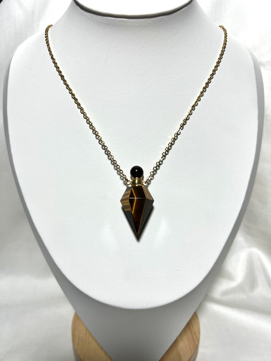 Tiger's Eye - Perfume Bottle Necklace