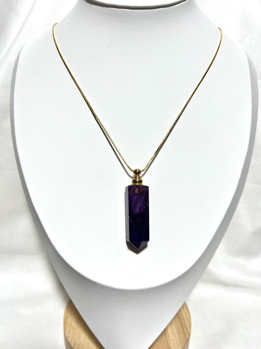Amethyst - Perfume Bottle Necklace