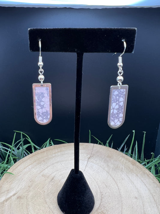 Kakemono Origami Earrings (Pink & Rounded Silver)