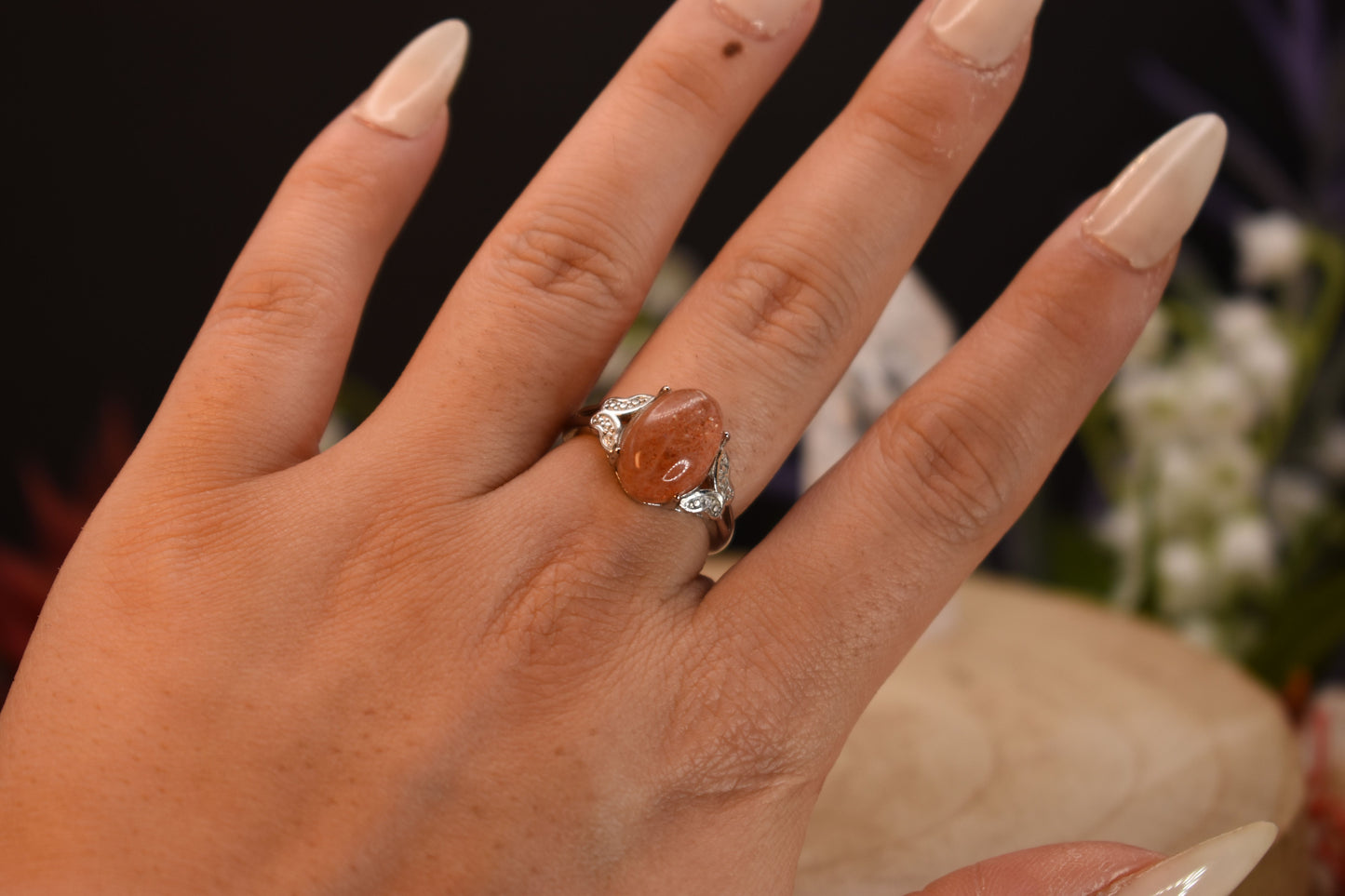 Sun Stone Natural Gemstone Ring