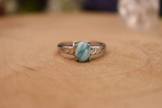 Larimar Natural Gemstone Ring